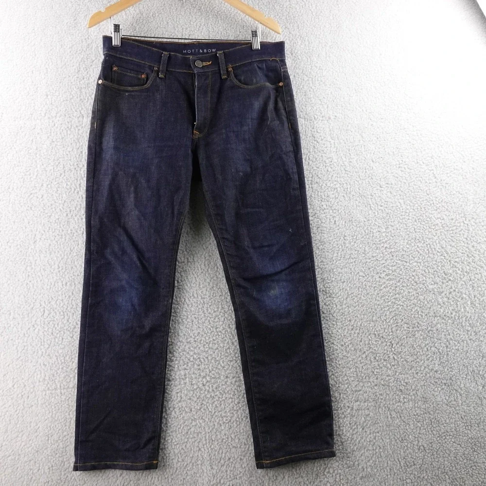 Mott and Bow Designer Slim Fit‎ Dark Wash Denim Jeans Men W30 L32 Stretch